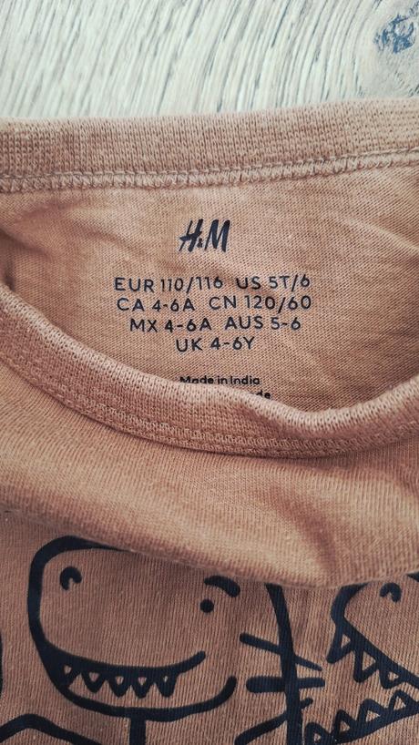 Tričko s dinosaurami 110/116, h&m,110