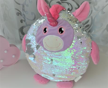 Flitrový vankúš-jednorožec,