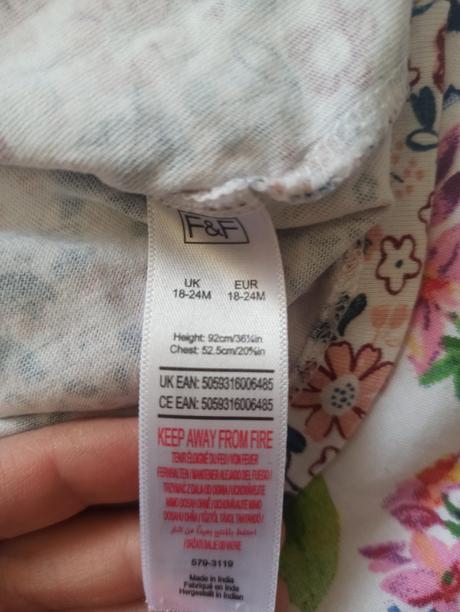 Kvietkované tričko, f&f,92