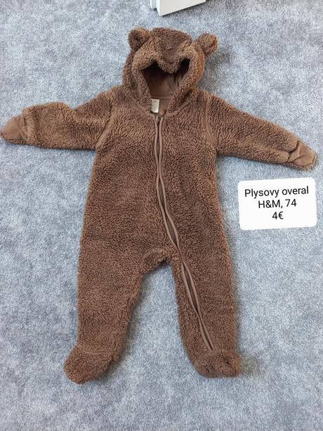 Plysovy overal, h&m, 74, h&m,74