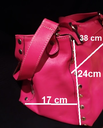 Pink kožená kabela, 