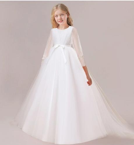 Šaty prijimanie krst svadba honosne s vleckou, 128 - 158