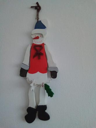 Závesná dekorácia snehuliak, 