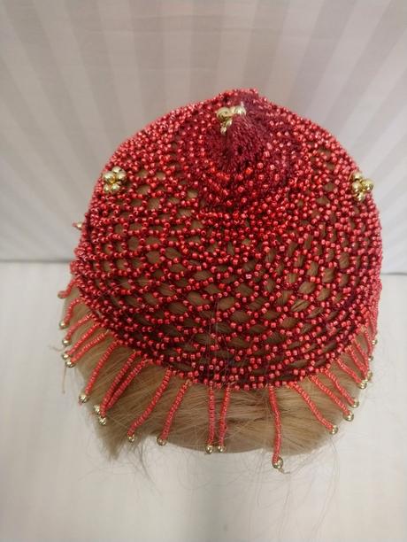 Ružová korálková čiapka, ružové korálky, 