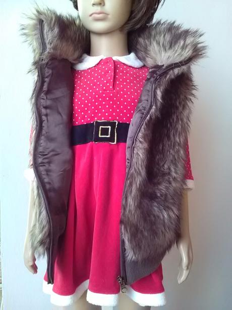 Kožušinová vestička, zateplená, 110-152, h&m,152