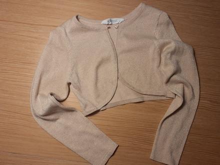 Slávnostné bolerko h&m. veľkosť 122,zlaté,ako nové, h&m,122