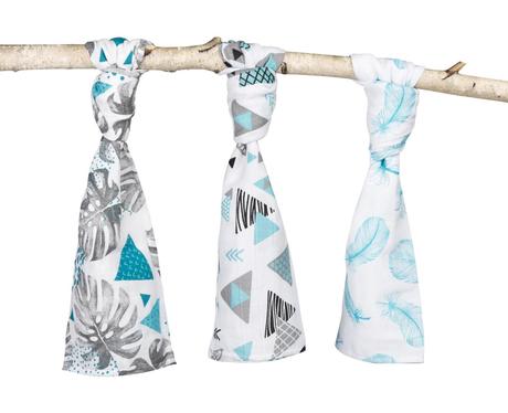 Sensillo mušelínové plienky modré 70x80 cm, 3ks,