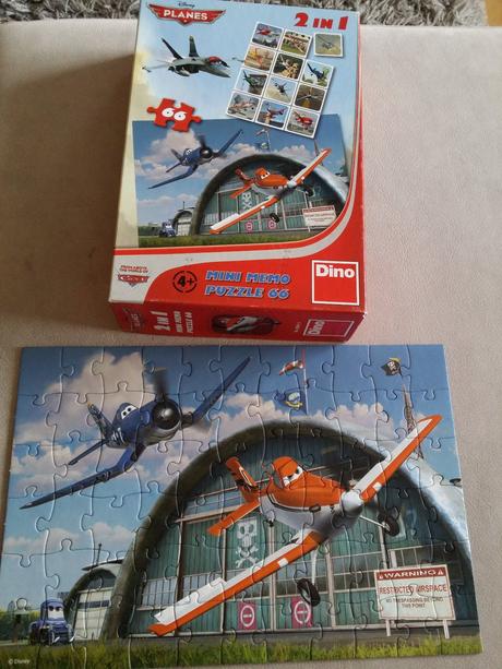 Puzzle a pexeso lietadla,