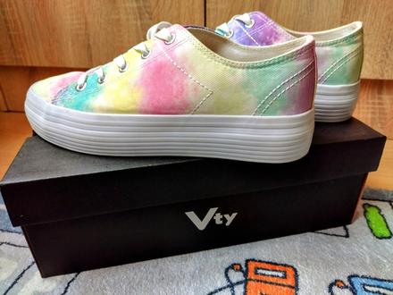 Pestrofarebné batikované tenisky, deichmann,37