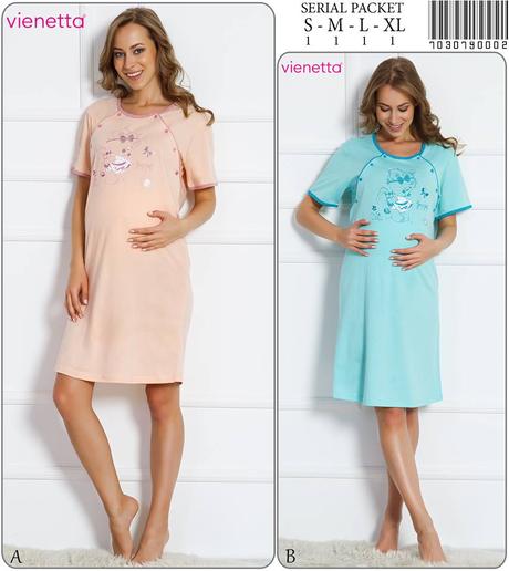 Materská nočná košeľa na kojenie bavlnená, vienetta secret,l - xxxl