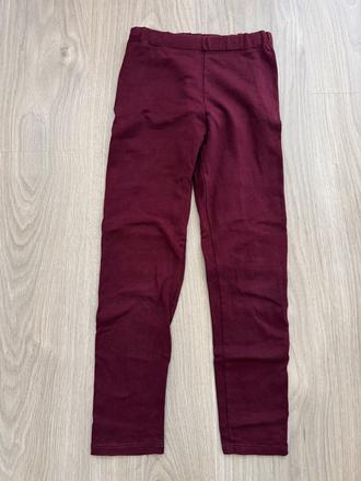 Bordové hrubšie legíny h&m 134, h&m,134