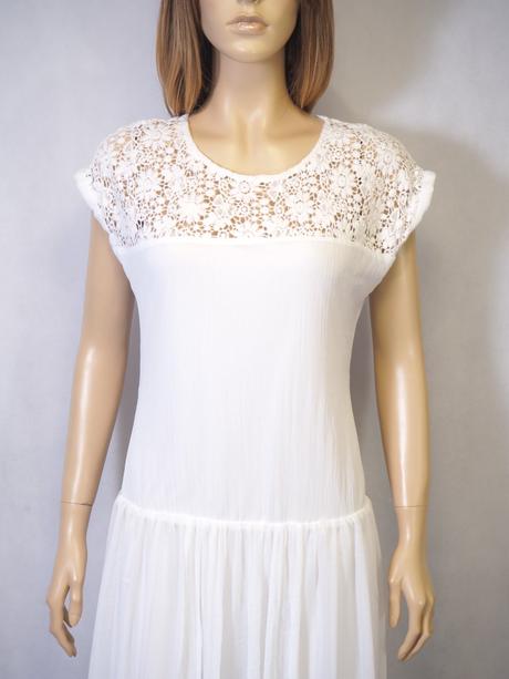 Dlhé biele letné šaty, 40