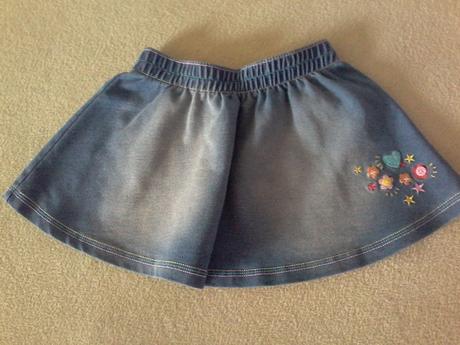 Kruhová rifĺová suknička, f&f,86