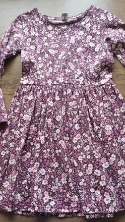 Šaty s kvietkami, raz oblečené, dopodopo,128