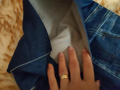 Hrubé elastické legíny imitácia rifloviny, s