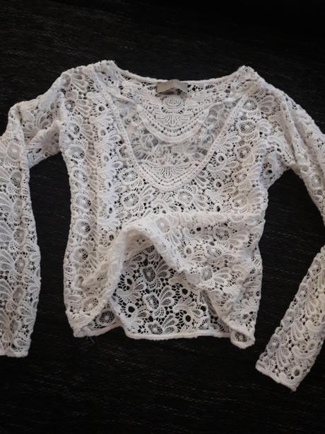 Zara cipkovany top, zara,s