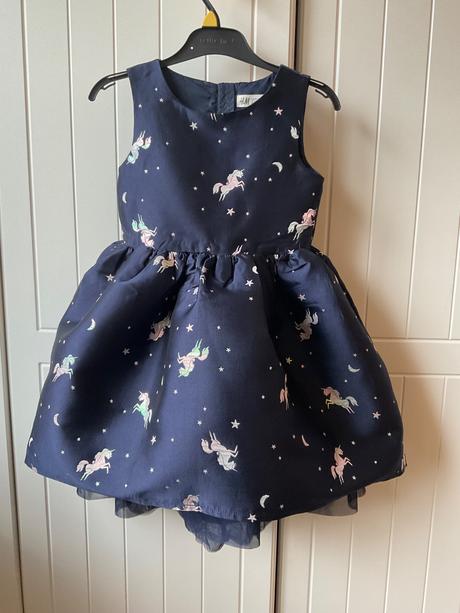 Modré spoločenské šaty značky h&m, h&m,116