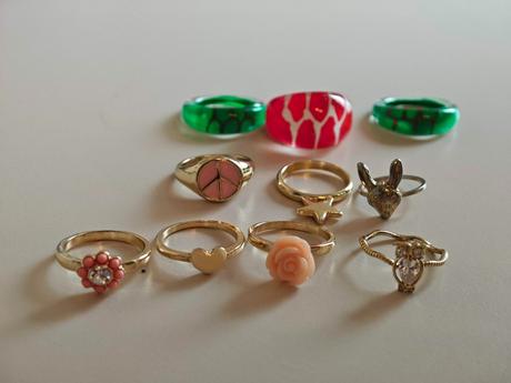 Krásne dievčenské prstienky 10 ks, 