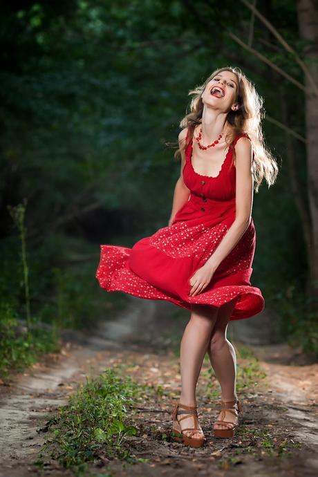 Červené šaty - s-m, 36