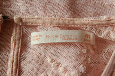 Ružový top s čipkou, bershka m, bershka,m