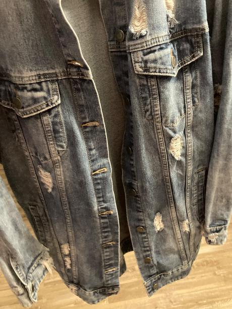 Krásna predĺžená riflová bunda, xl