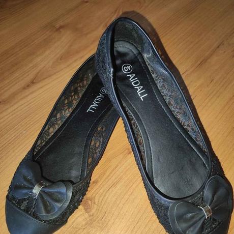 Čierne dámske pletené baleríny veľ. 40, 40