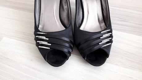 Čierne lodičky s otvorenou špičkou, veľ. 37, 37