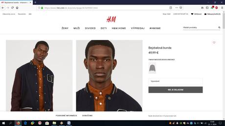 Zimná bunda hm, bombéra hm, h&m,l