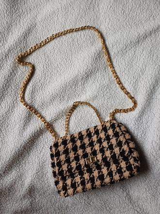 Nádherná tvídová crossbody kabelka, 