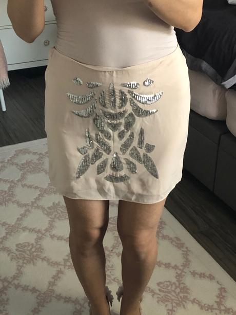 Sukňa s flitrami, h&m,36