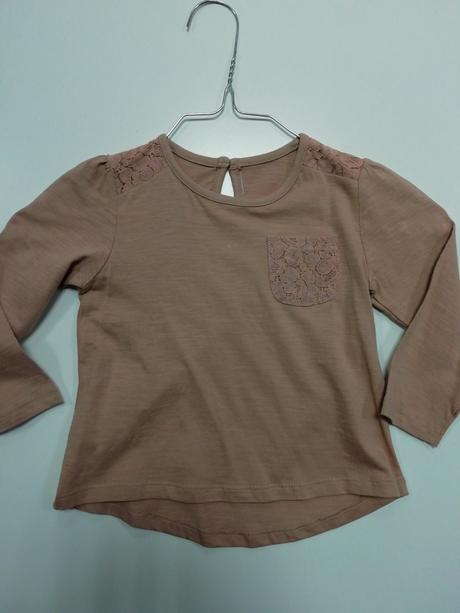 Hnedé tričko s čipkou, matalan,86