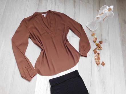 Esprit blúzočka hnedá dámska padavý materiál, 36 v, esprit,s