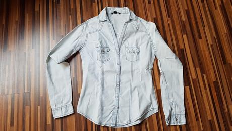 Bledomodra riflova košela, tally weijl,34