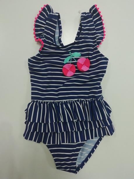 Modré pásikavé plavky s čerešňami, f&f,86