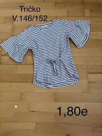 Tričko s ozdobnými rukávmi, 146