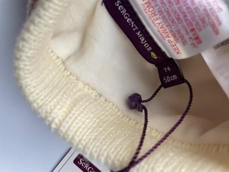 Rozkošná teplá čiapočka na uvazovanie, sergent major,92 / 98