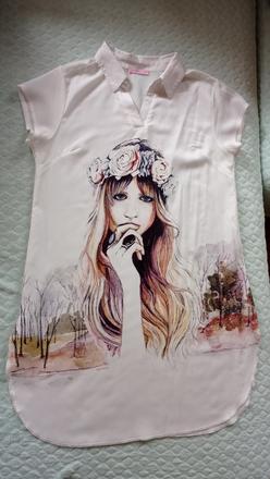 Blúzka s obrázkom dievčata predĺžená, m