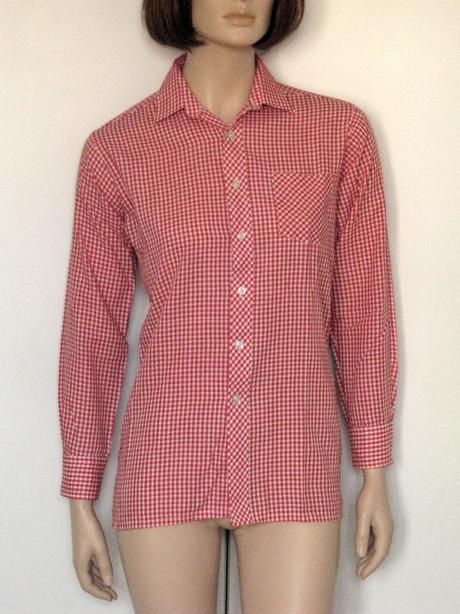 Kockovaná dlhšia červená košeľa, m