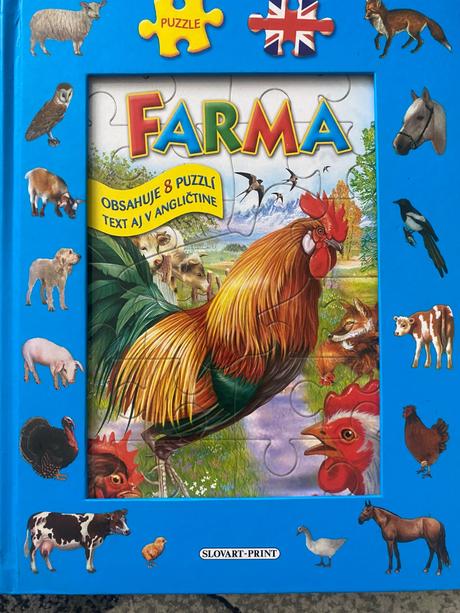 Kniha s puzzle a anglickými slovíčkami, 