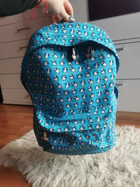 F&f školská taška s tučniakom, 