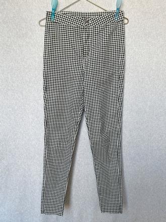 Skinny nohavice - pepita vzor, h&m,34