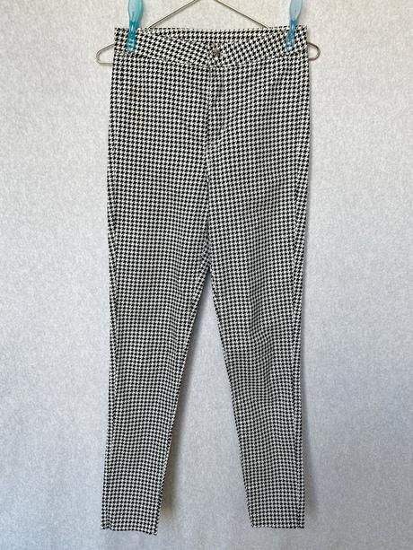 Skinny nohavice - pepita vzor, h&m,34