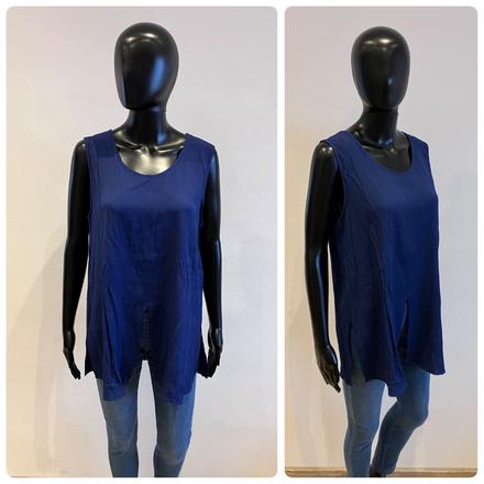 Tmavomodrá letná blúzka s rozparkom c&a (42), c&a,xl