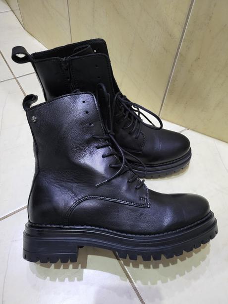 Kožené jarné čižmy nezateplené, 38