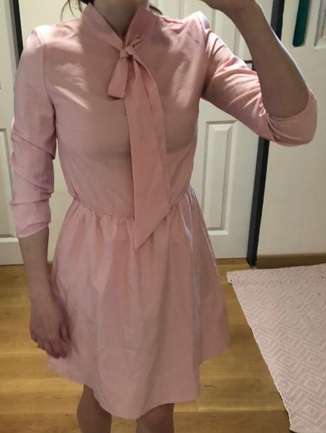 Ružové šaty s mašľou xxs/xs, 34