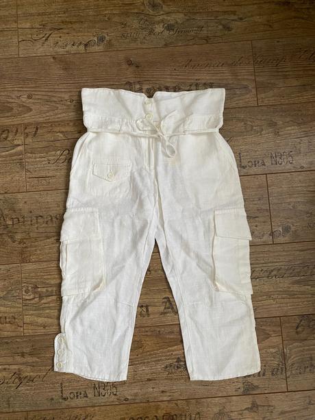 Ľanové letné etno/boho historické nohavice, kookai,s