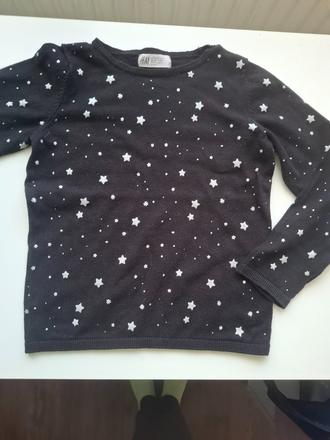 Svetrík s hviezdičkami veľ. 122/128, h&m,122