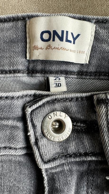Only šedé skinny jeans, only,34