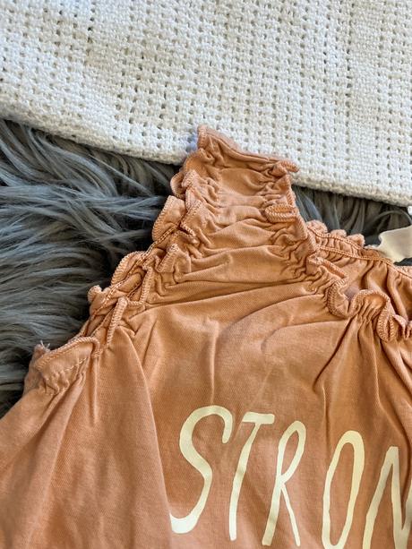 Dievčenské tričko s nápismi broskyňové h&m (80), 80