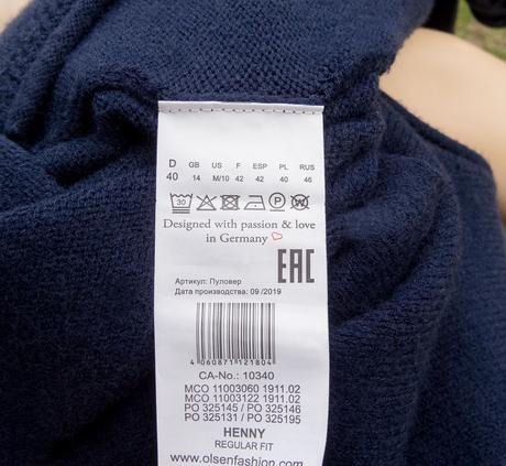 Olsen tmavomodrý teplý a mäkký pulóver, l